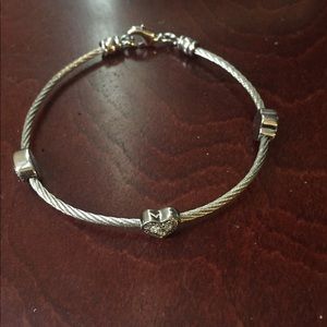 Stainless steell braceket with rhinestones